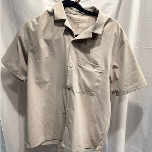lululemon athletica Light Tan Casual Button Down Shirt - M